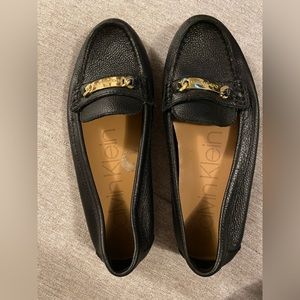 Calvin Klein Black Leather Loafer Flats (size 7)
